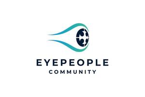 logo de la communauté optique des yeux bleus vecteur