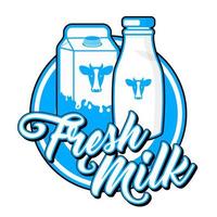 lait nourriture logo marque produit dessin animé style illustration vectorielle épicerie texte modifiable vecteur