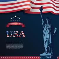drapeau américain de la fête du président et fond de liberté pour la bannière vecteur