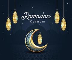 conception de carte de voeux islamique ramadan kareem. modèle de fond de décorations de ramadan vecteur