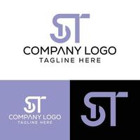 lettre prinitiale st logo design monogramme créatif moderne signe symbole icône vecteur
