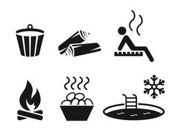 ensemble d'icônes de sauna vecteur