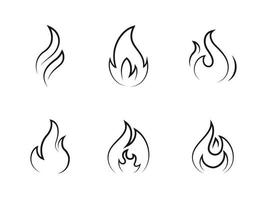 icônes de flammes de feu vecteur