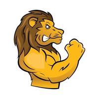 illustration de mascotte de lion fort vecteur