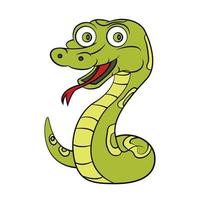 illustration vectorielle de serpent vert vecteur