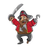 illustration de mascotte de pirate vecteur