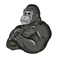 illustration de mascotte de gorille forte vecteur