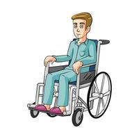 illustration de fauteuils roulants homme vecteur