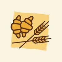 logo pain et blé vecteur