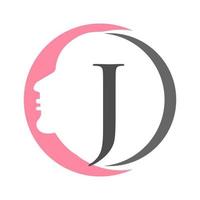 modèle de logo lettre j spa et beauté. logo de femme de beauté utilisé pour l'icône, la marque, l'identité, le spa, le symbole féminin vecteur