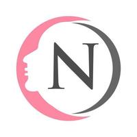 modèle de logo lettre n spa et beauté. logo de femme de beauté utilisé pour l'icône, la marque, l'identité, le spa, le symbole féminin vecteur