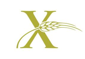 lettre x agriculture logo ferme vecteur