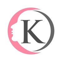 modèle de logo lettre k spa et beauté. logo de femme de beauté utilisé pour l'icône, la marque, l'identité, le spa, le symbole féminin vecteur