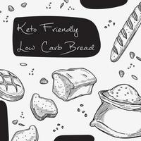 vecteur de pain et de boulangerie keto friendly et low card