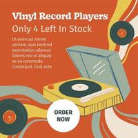 tourne-disque vinyle, laissé en stock, boutique vintage vecteur