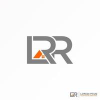 lettre lrr police avec toit ou maison image graphique icône logo design abstrait concept vecteur stock. peut être utilisé comme symbole lié à la maison ou à l'initiale