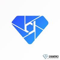 lettre ou mot police dc en ligne diamant avec objectif caméra image graphique icône logo design abstrait concept vecteur stock. peut être utilisé comme symbole lié à l'initiale ou à la photographie