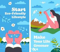 commencer un mode de vie respectueux de l'environnement, rendre la vie plus verte vecteur