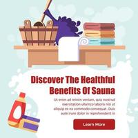 découvrez les avantages sains du sauna, vecteur web