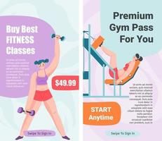 pass de gym premium pour vous, achetez des cours de fitness vecteur