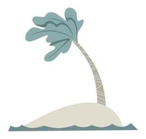 île de sable avec palmiers et vecteur de temps venteux