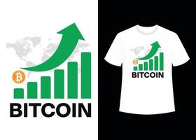 modèle de vecteur graphique de conception de t-shirt imprimable bitcoin crypto