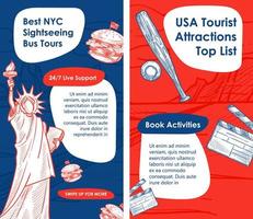 meilleure liste des attractions des visites guidées en bus de nyc vecteur