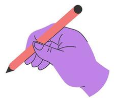 main tenant un stylo ou un crayon et vecteur de dessin
