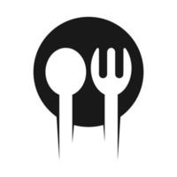 logo cuillère et fourchette vecteur
