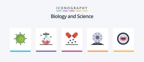 pack d'icônes plat 5 de biologie, y compris la bouche. anatomie. Médicament. mouvement. chimie. conception d'icônes créatives vecteur