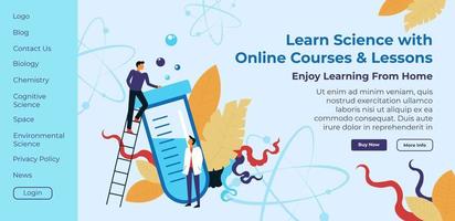 apprendre la science avec des cours et des leçons en ligne vecteur
