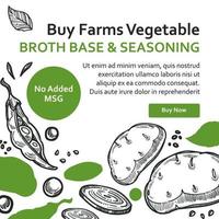 acheter base de bouillon de légumes de la ferme et web d'assaisonnement vecteur