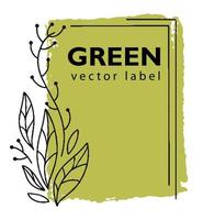 logo vert label produit écologique et naturel vecteur