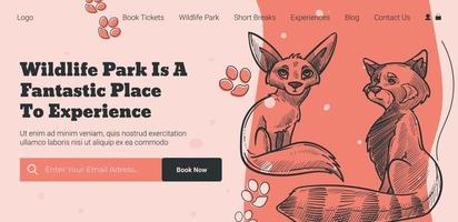 parc animalier ou zoo, acheter un billet en ligne sur le web vecteur