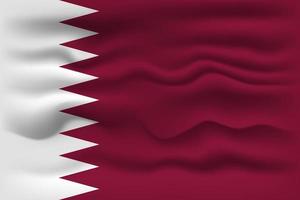 agitant le drapeau du pays qatar. illustration vectorielle. vecteur