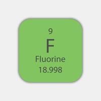 symbole du fluor. élément chimique du tableau périodique. illustration vectorielle. vecteur