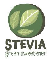 modèle de logo édulcorant stevia substitut de sucre vecteur