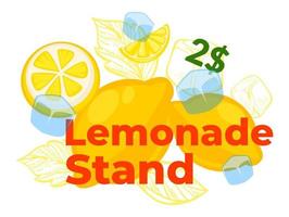 stand de limonade, vente de boissons fraîches pour 2 dollars vecteur