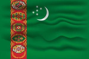 agitant le drapeau du pays turkménistan. illustration vectorielle. vecteur