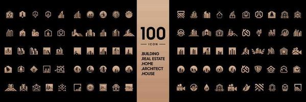 collection de logos pour bâtiments, maisons, toits, bureaux, bâtiments, architectes