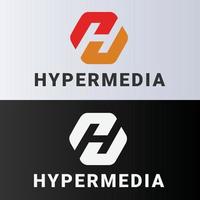 hyper média - logo lettre h vecteur