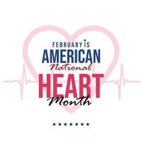 mois national américain du cœur observé chaque année en février à travers les états-unis. vecteur