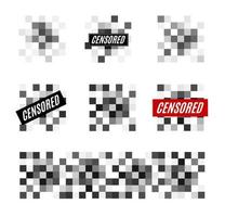 ensemble de différents types de signes censurés en pixels. vecteur