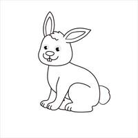 un dessin d'illustration d'art de lapin mignon en vecteur pour livre de coloriage pour enfants