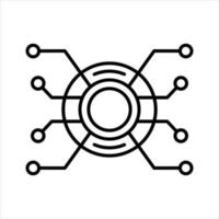 icône de contour de technologie de circuit de technologie vecteur