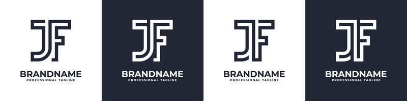 logo monogramme jf simple, adapté à toute entreprise avec initiale jf ou fj. vecteur