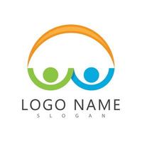 communauté, réseau et logo social vecteur de conception plat et symbole