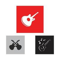 guitare illustration logo design vecteur et symbole