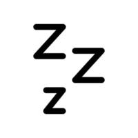 ligne d'icône de sommeil isolée sur fond blanc. icône noire plate mince sur le style de contour moderne. symbole linéaire et trait modifiable. illustration vectorielle de trait parfait simple et pixel vecteur