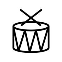 ligne d'icône de tambour isolée sur fond blanc. icône noire plate mince sur le style de contour moderne. symbole linéaire et trait modifiable. illustration vectorielle de trait parfait simple et pixel vecteur